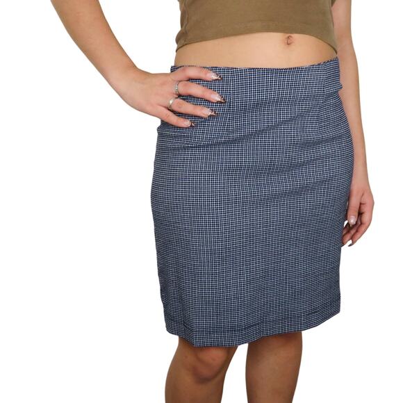 Y2k Derek Heart Blue Plaid Mini Skirt Preppy Medium - Picture 2 of 9